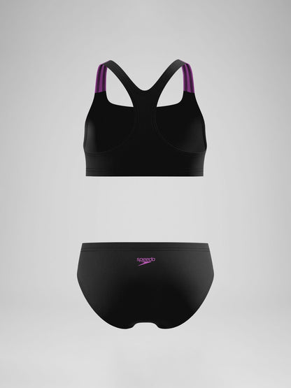 Dsiney Kidz - Speedo Black Medley Logo Racerback Bikini Set image 5