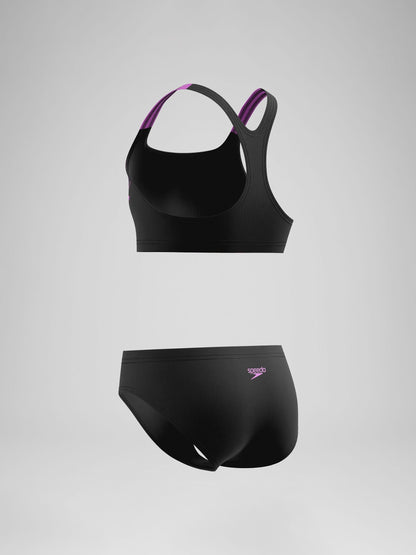 Dsiney Kidz - Speedo Black Medley Logo Racerback Bikini Set image 6