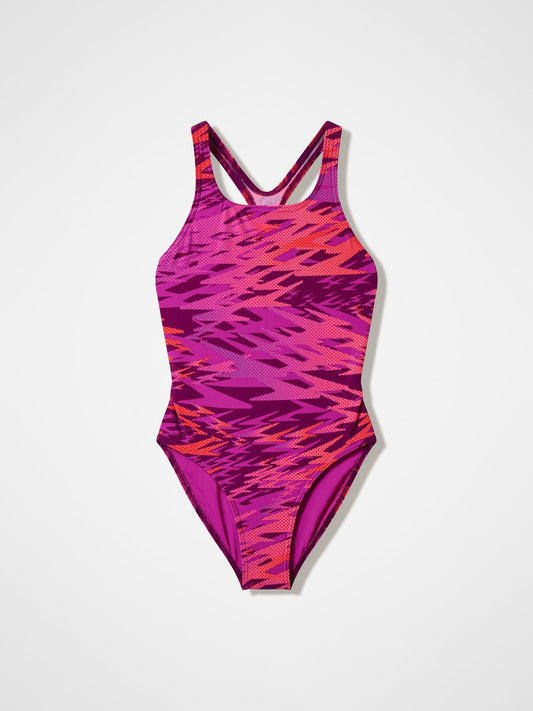 Dsiney Kidz - Speedo Purple Hyperboom Print Medalist Swimsuit image 1