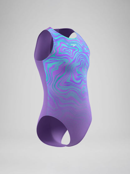 Dsiney Kidz - Speedo Purple Print Hydrasuit Swimsuit image 3