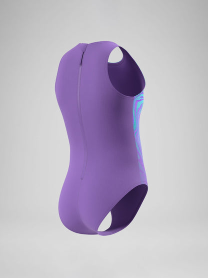 Dsiney Kidz - Speedo Purple Print Hydrasuit Swimsuit image 4