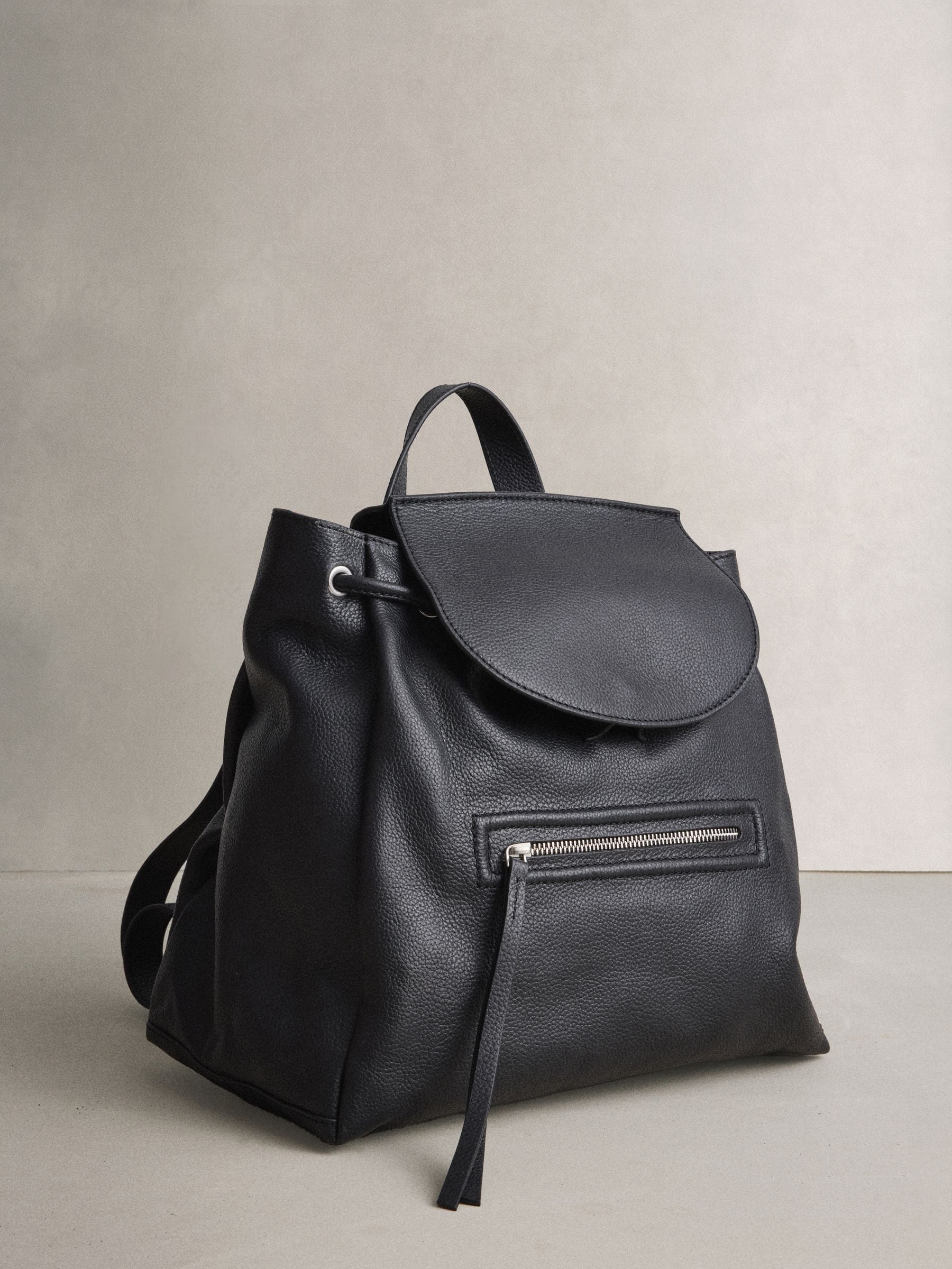 Black N.Premium Leather Rucksack image 1