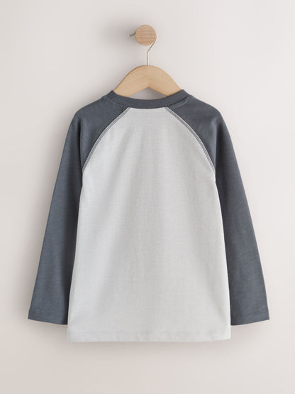 Dsiney Kidz - Raglan Graphic Long Sleeve Relaxed Fit T-Shirts 3 Pack (3-16yrs) image 4
