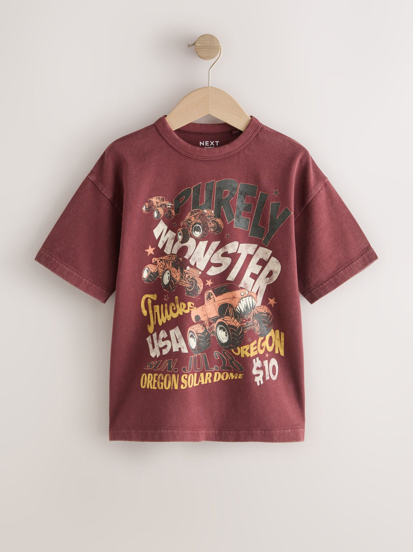 Dsiney Kidz - Berry Red Monster Truck Washed Graphic T-Shirt (3-16yrs) image 1