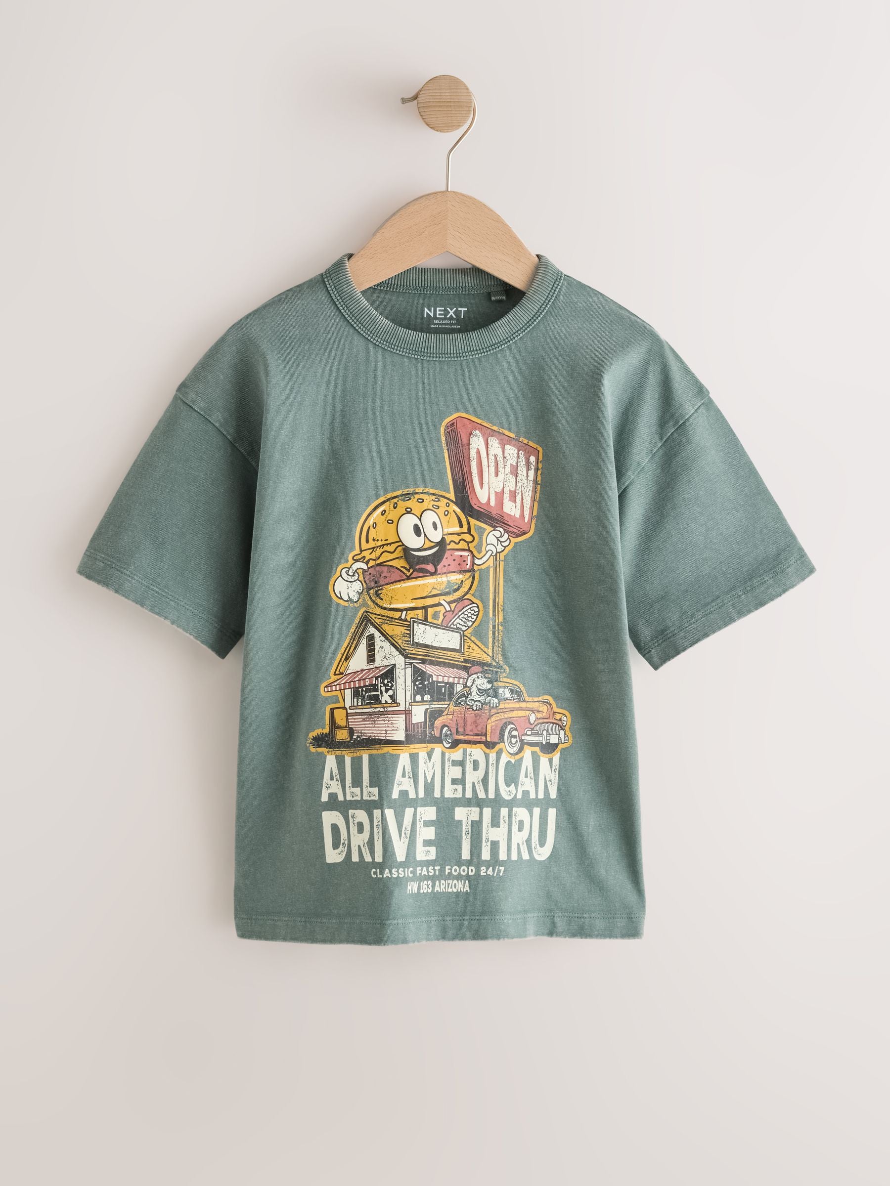 Dsiney Kidz - Teal Blue Burger Washed Graphic T-Shirt (3-16yrs) image 1