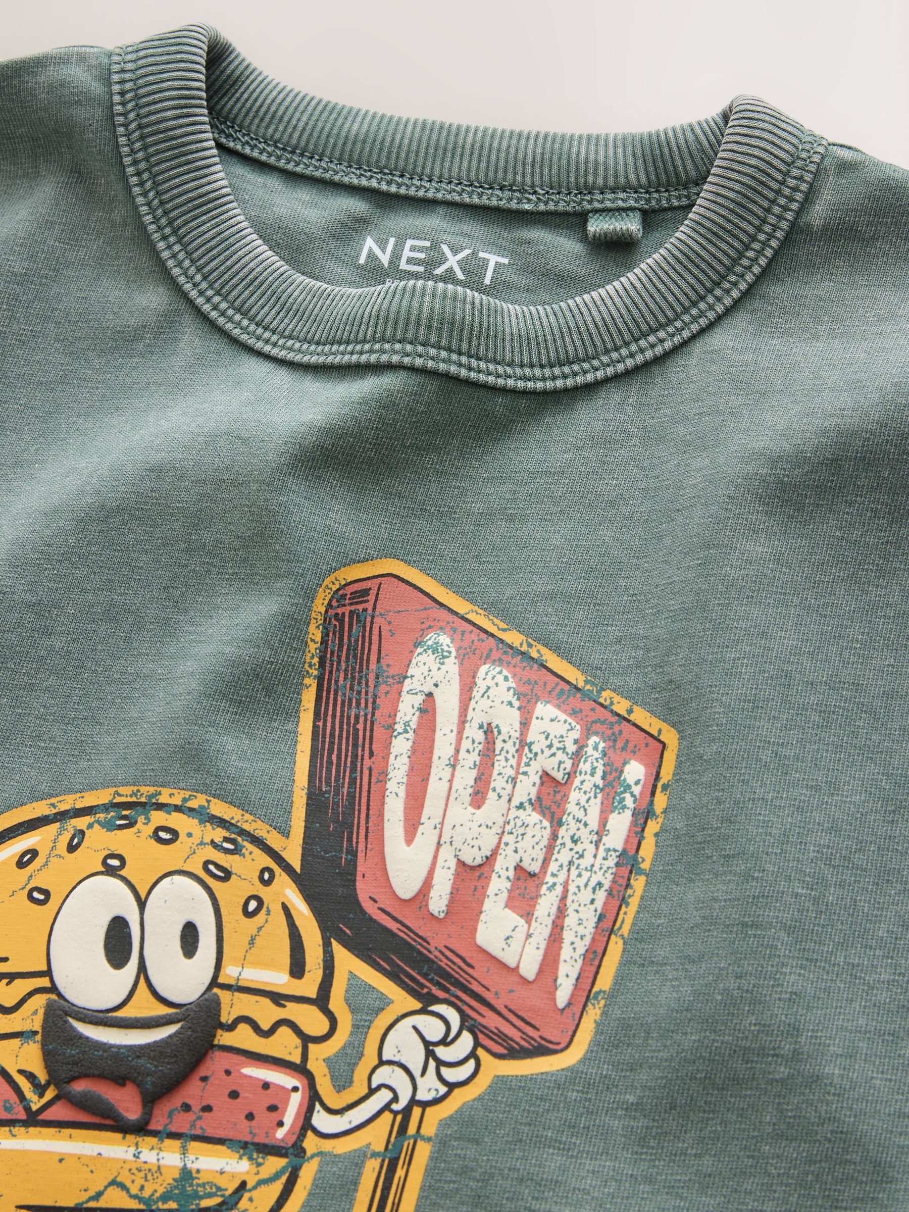 Dsiney Kidz - Teal Blue Burger Washed Graphic T-Shirt (3-16yrs) image 3