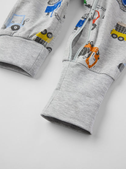 Polarn O. Pyret Grey Printed Sleepsuit image 3