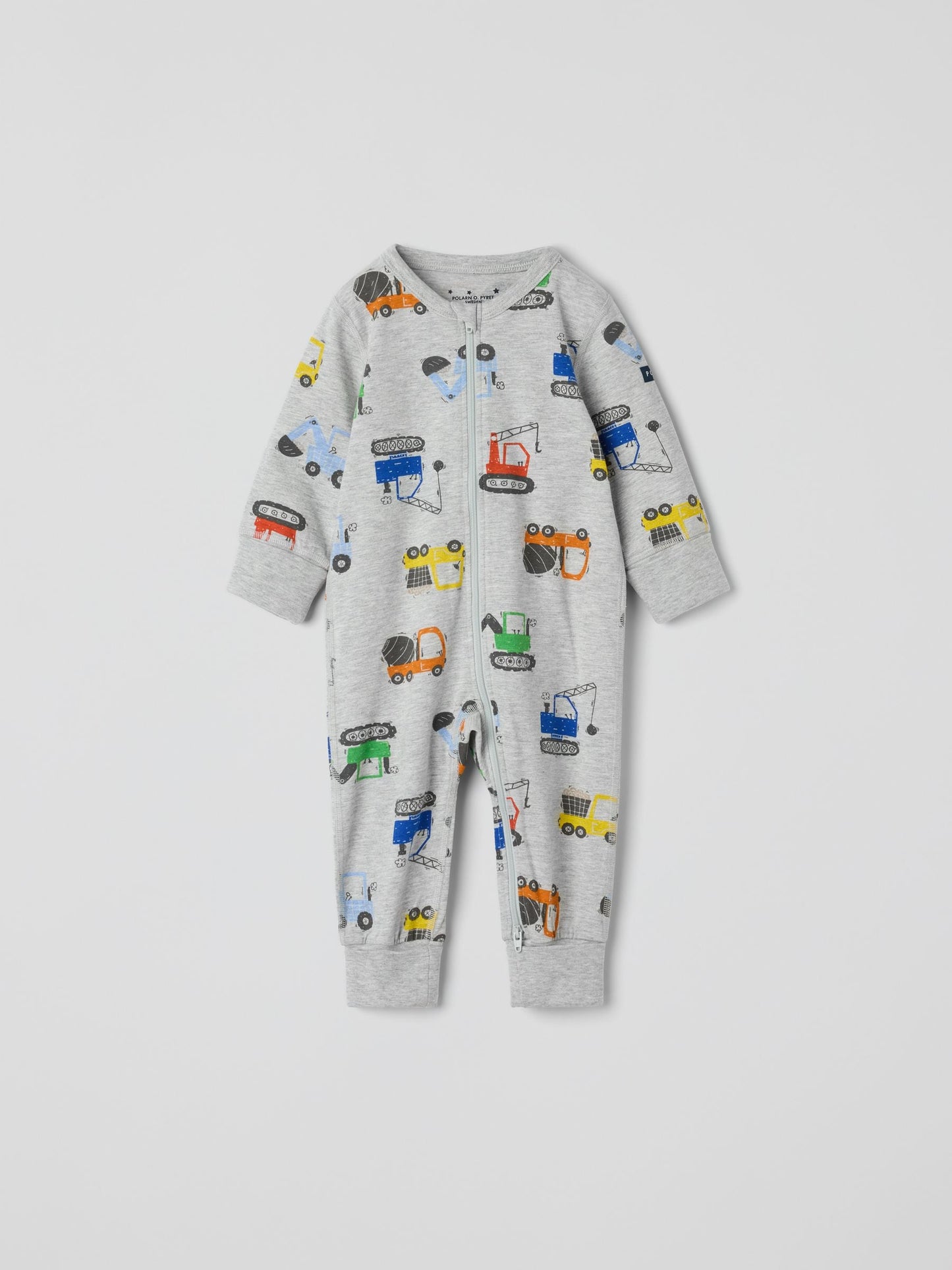 Polarn O. Pyret Grey Printed Sleepsuit image 1