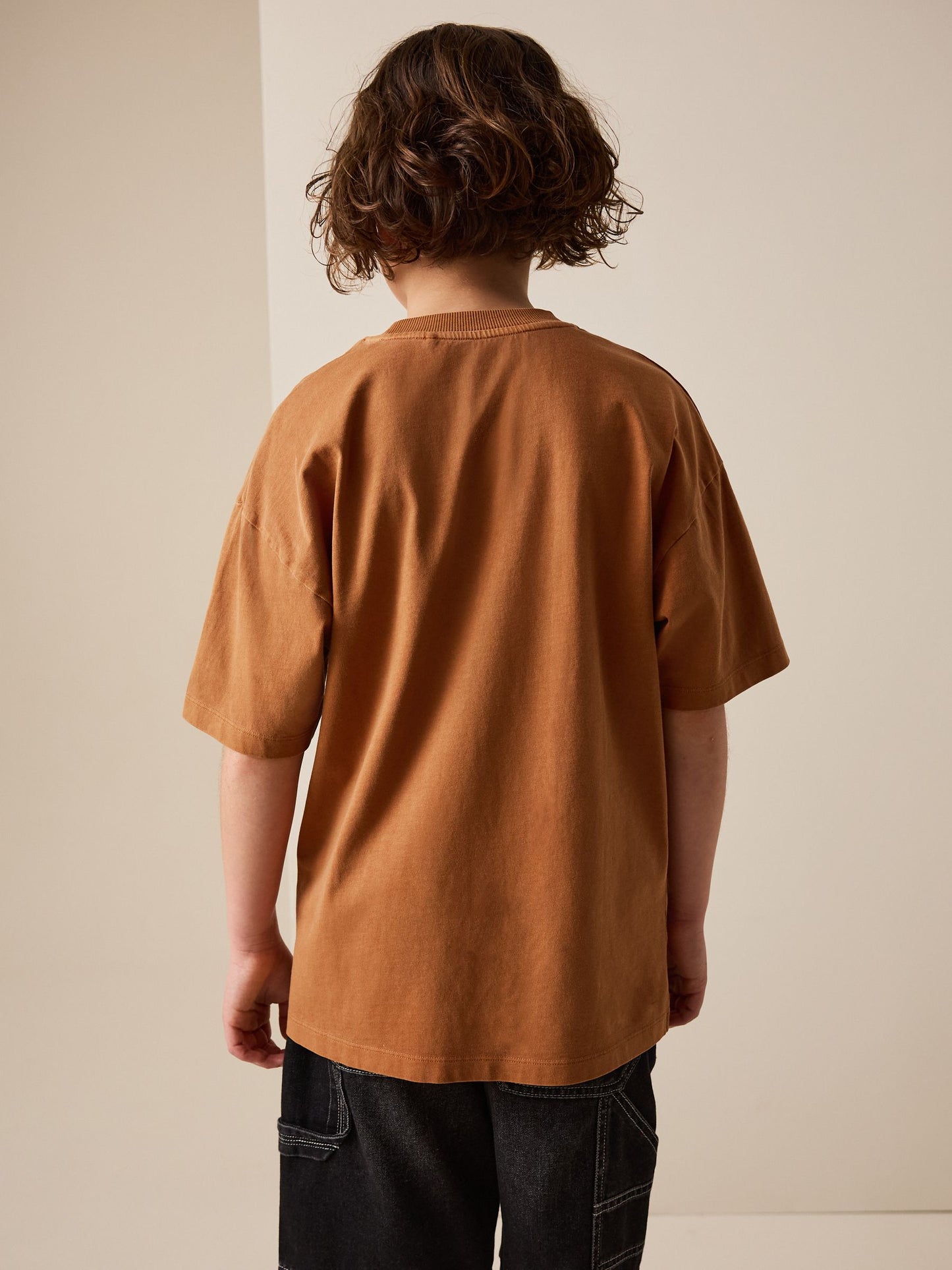 Dsiney Kidz - Rust Brown Washed Chest Embroidery T-Shirt (3-16yrs) image 3
