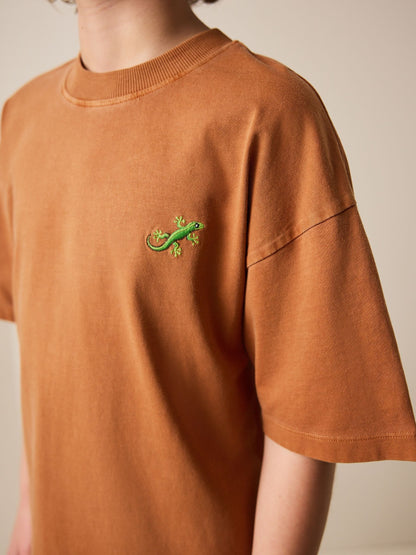 Dsiney Kidz - Rust Brown Washed Chest Embroidery T-Shirt (3-16yrs) image 4