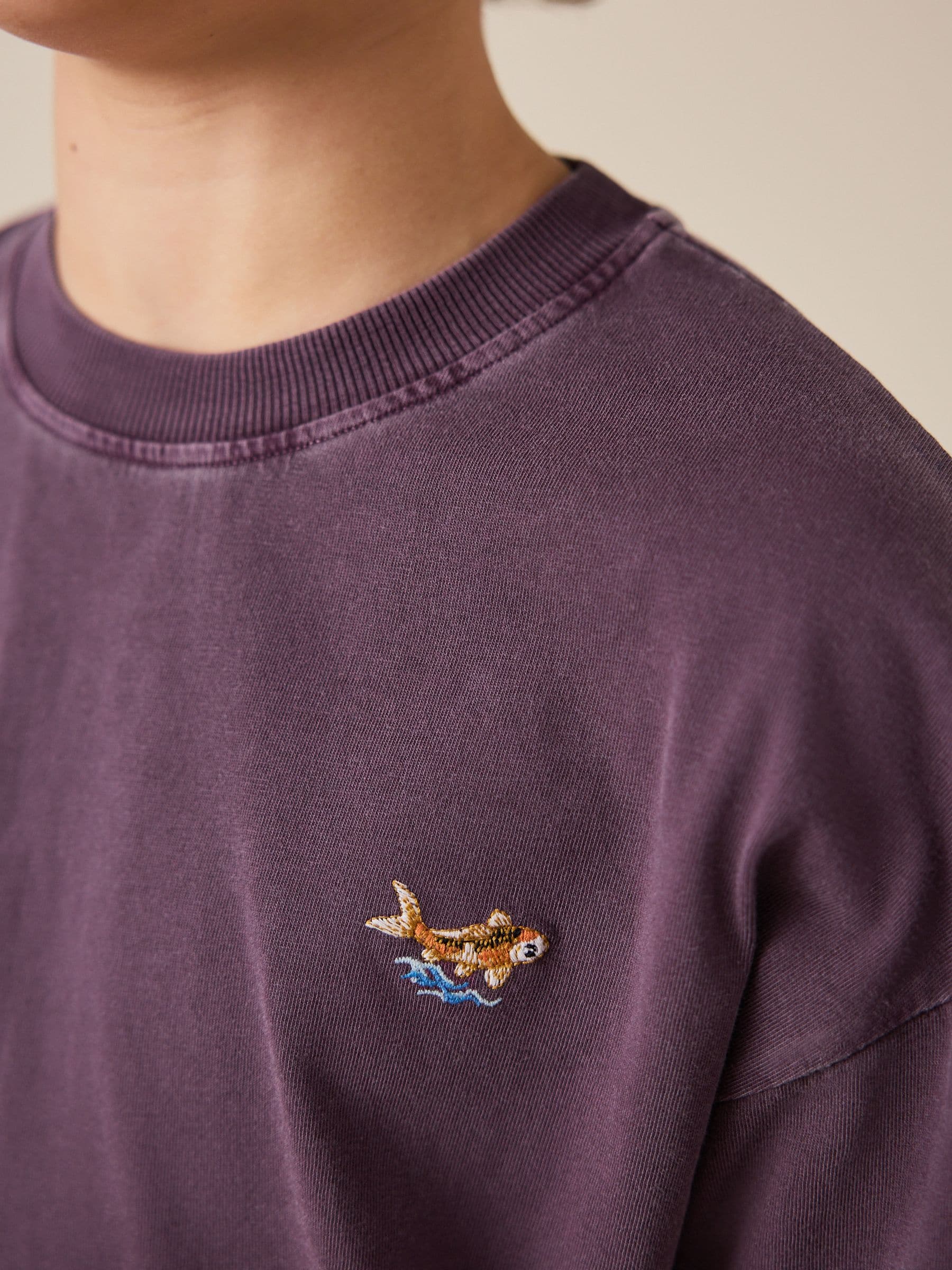 Dsiney Kidz - Berry Purple Washed Chest Embroidery T-Shirt (3-16yrs) image 3