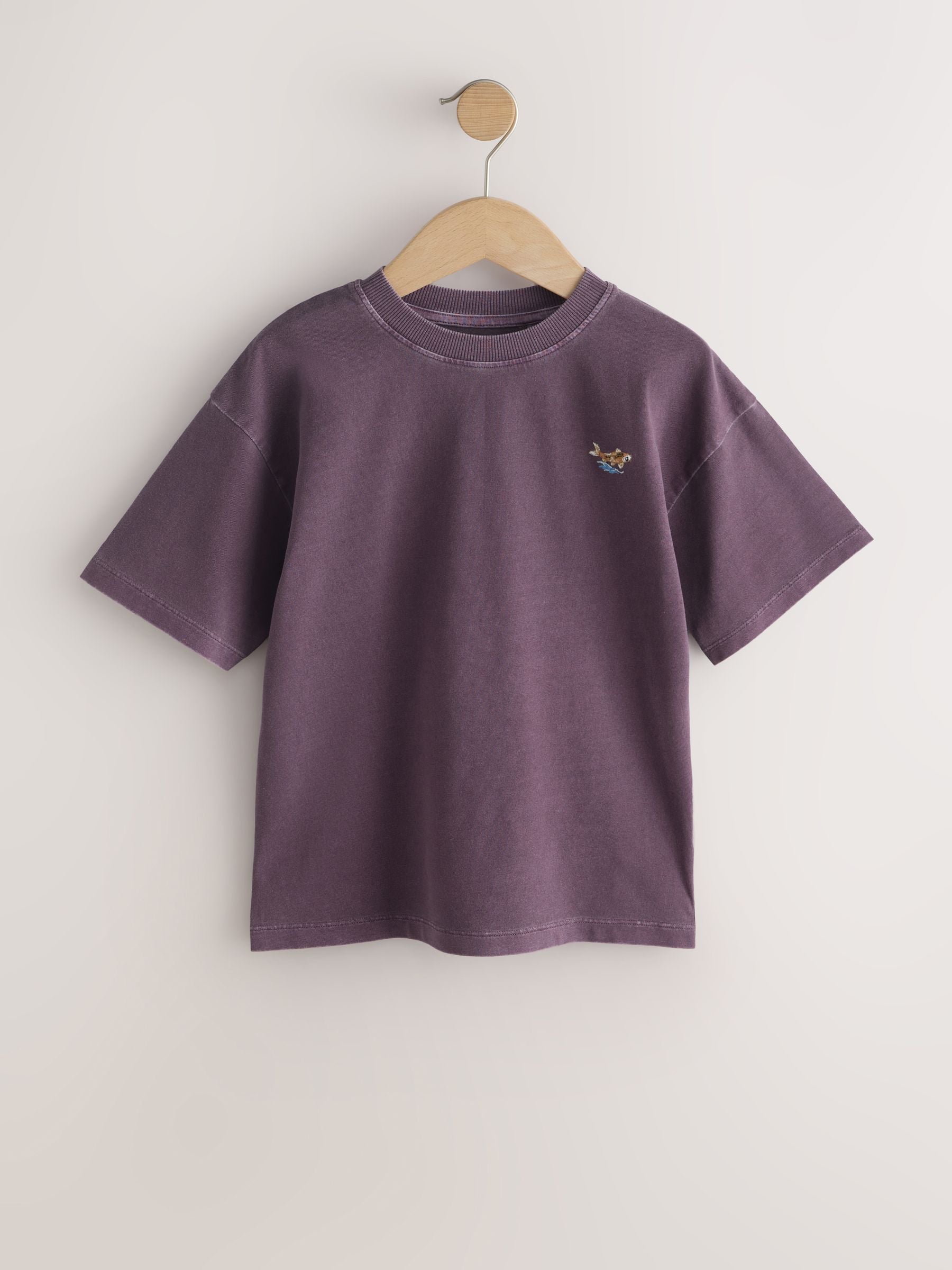 Dsiney Kidz - Berry Purple Washed Chest Embroidery T-Shirt (3-16yrs) image 4