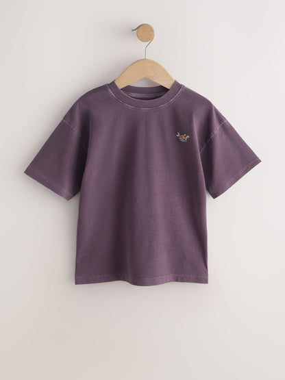Dsiney Kidz - Berry Purple Washed Chest Embroidery T-Shirt (3-16yrs) image 4