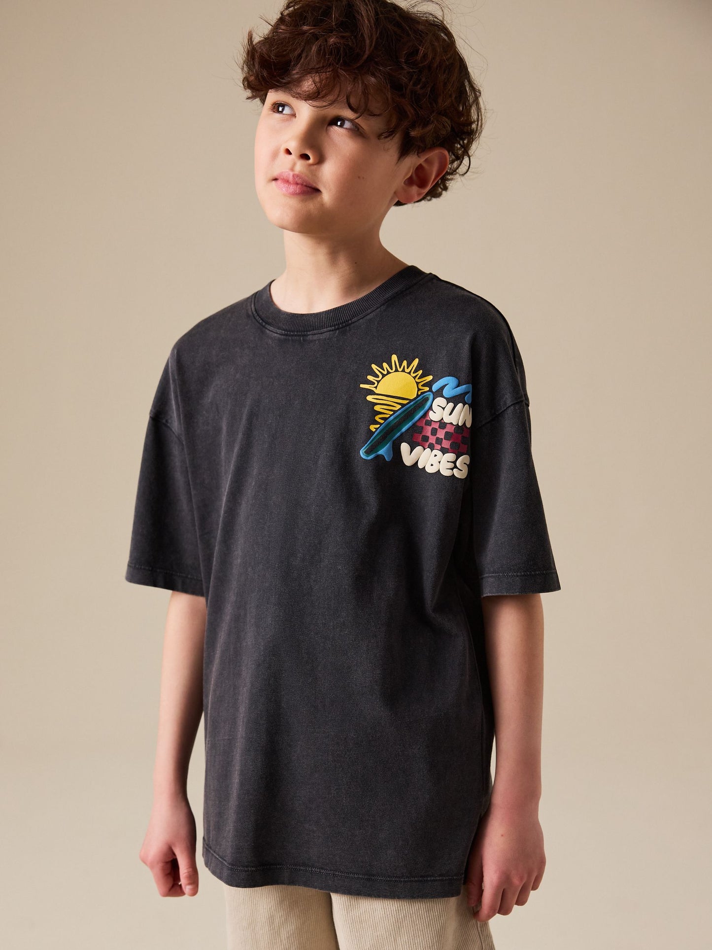 Dsiney Kidz - Charcoal Grey Back Print Short Sleeve Graphic T-Shirt (3-16yrs) image 2