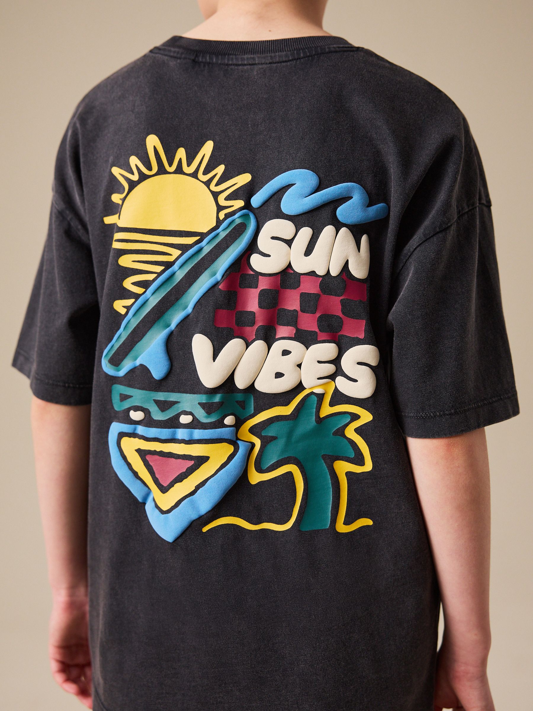 Dsiney Kidz - Charcoal Grey Back Print Short Sleeve Graphic T-Shirt (3-16yrs) image 3
