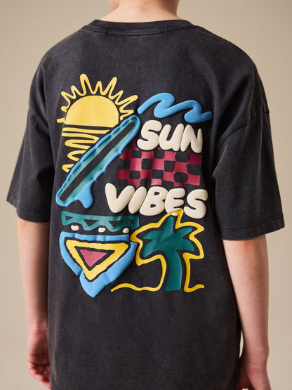 Dsiney Kidz - Charcoal Grey Back Print Short Sleeve Graphic T-Shirt (3-16yrs) image 3