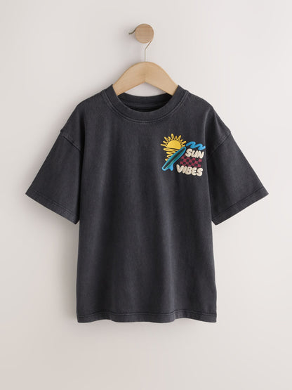 Dsiney Kidz - Charcoal Grey Back Print Short Sleeve Graphic T-Shirt (3-16yrs) image 5