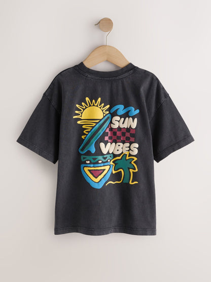 Dsiney Kidz - Charcoal Grey Back Print Short Sleeve Graphic T-Shirt (3-16yrs) image 6