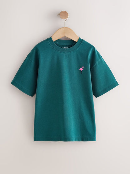 Dsiney Kidz - Green Washed Chest Embroidery T-Shirt (3-16yrs) image 1