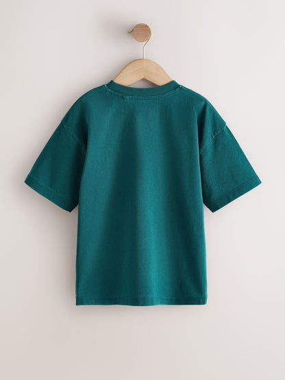 Dsiney Kidz - Green Washed Chest Embroidery T-Shirt (3-16yrs) image 2