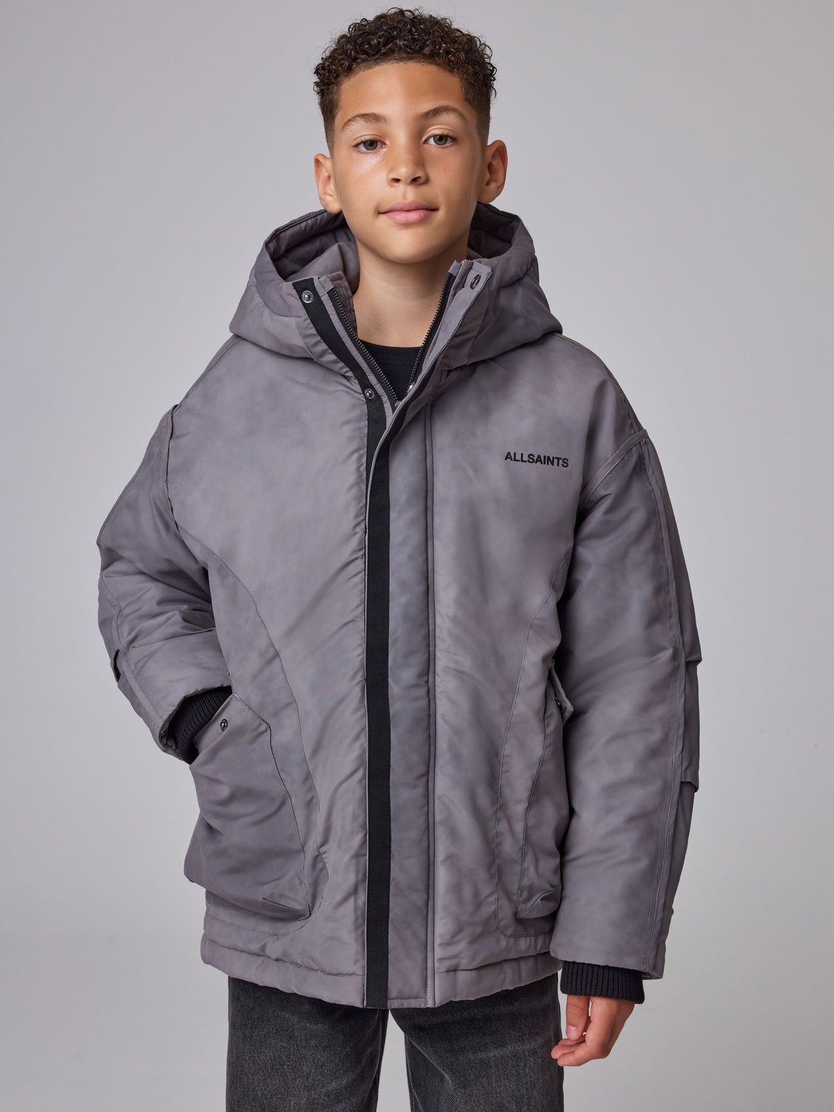 smALLSAINTS Grey Washed Parka Jacket - image 1