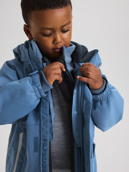 Dsiney Kidz - Polarn O. Pyret Blue Waterproof Shell Jacket image 3