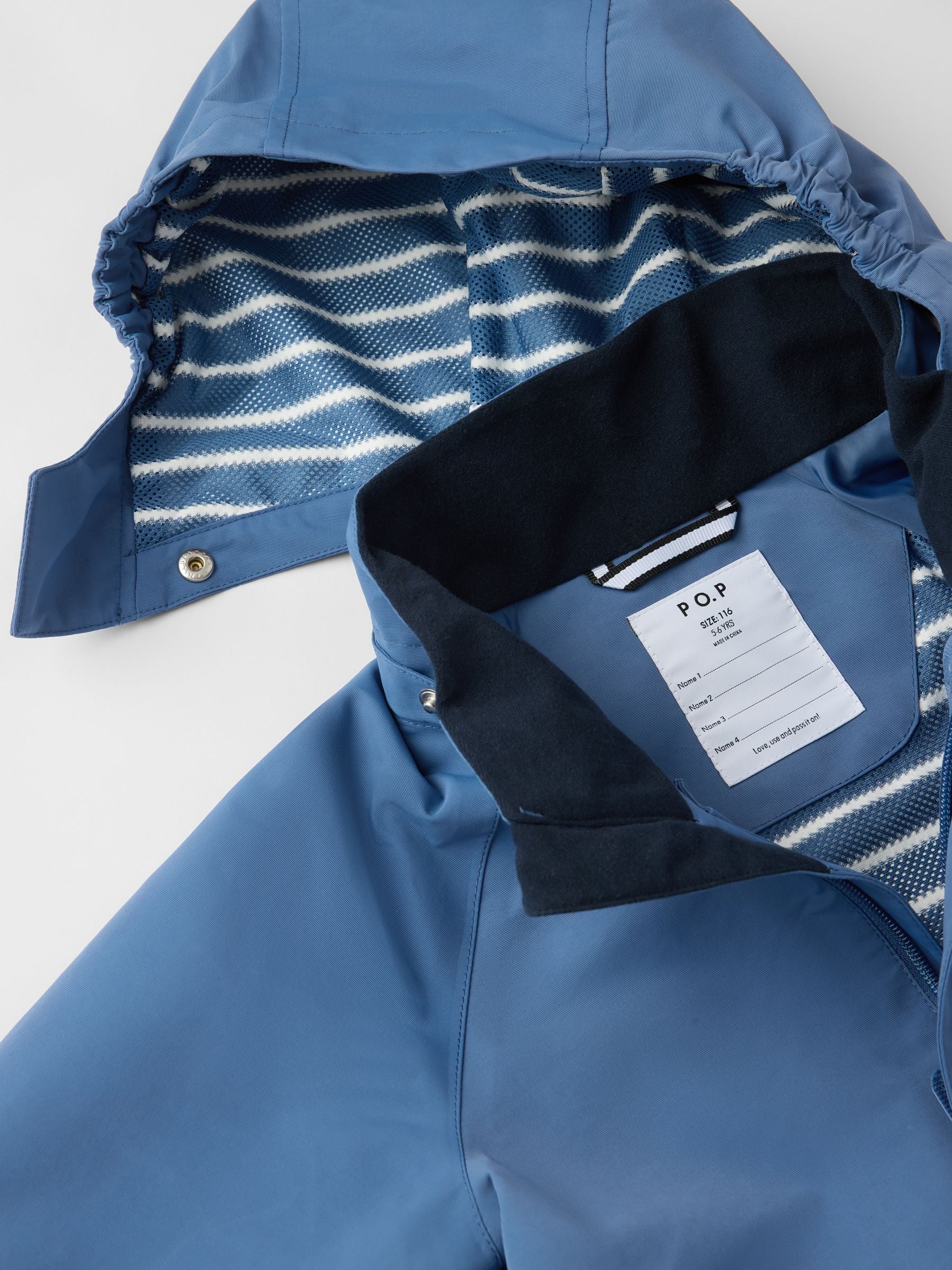 Dsiney Kidz - Polarn O. Pyret Blue Waterproof Shell Jacket image 6