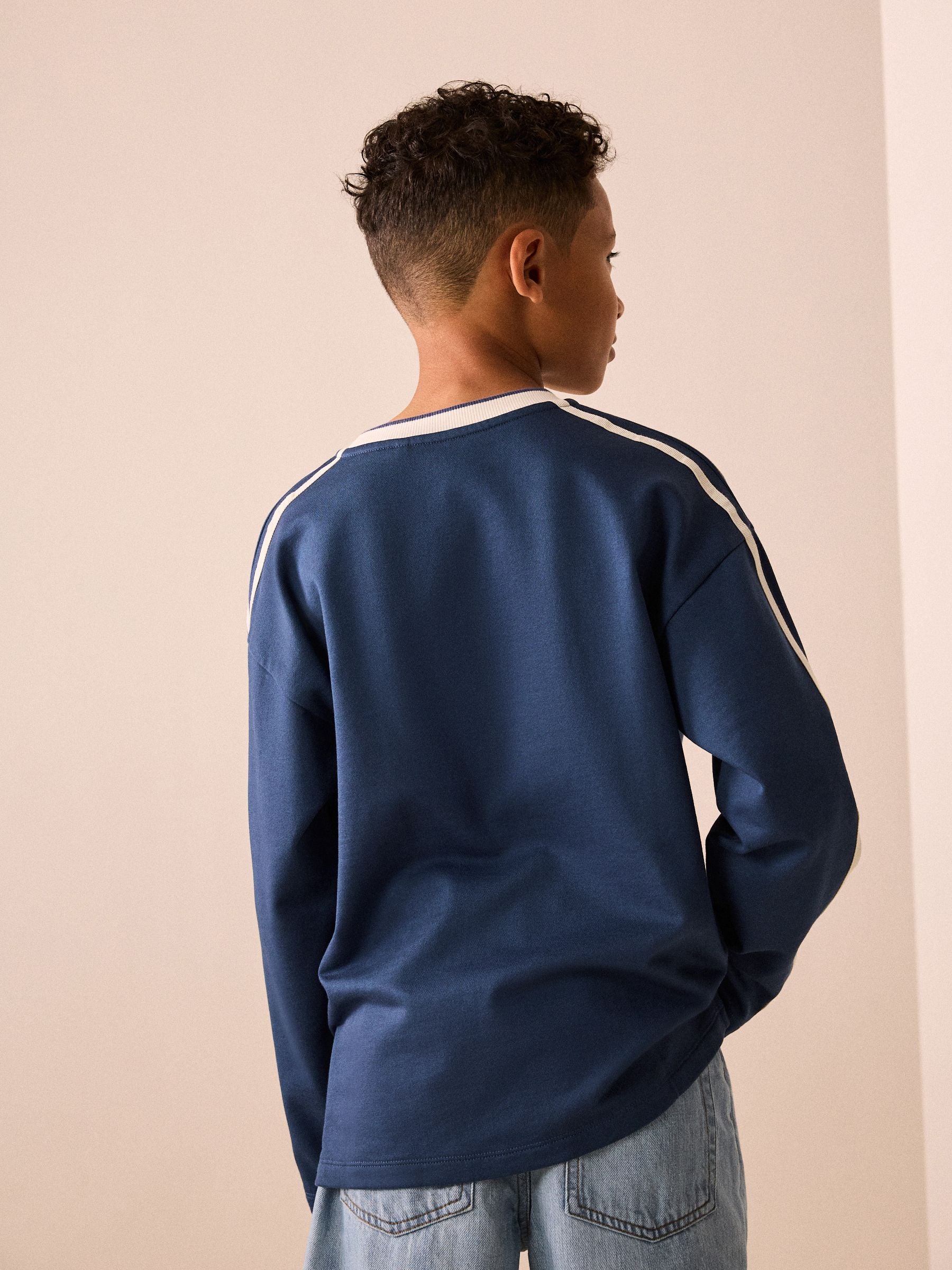 Dsiney Kidz - Blue Long Sleeve Heavyweight Varsity T-Shirt (3-16yrs) image 3