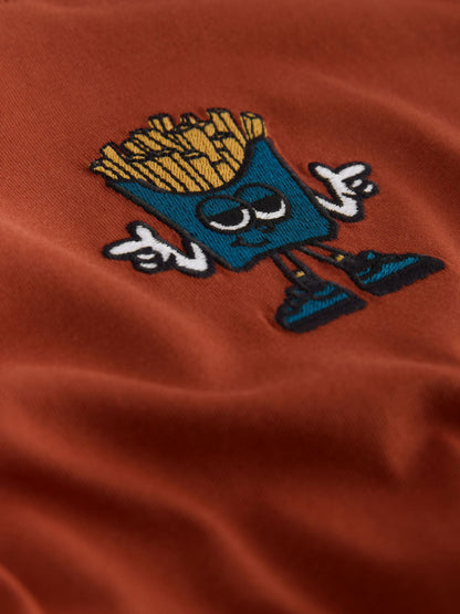 Dsiney Kidz - Rust Fries Relaxed Fit Graphic Long Sleeve Cotton T-Shirt (3-16yrs) image 3