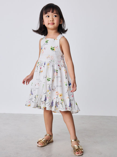 Dsiney Kidz - Baker by Ted Baker Linen Blend Floral Print Tiered Dress image 1
