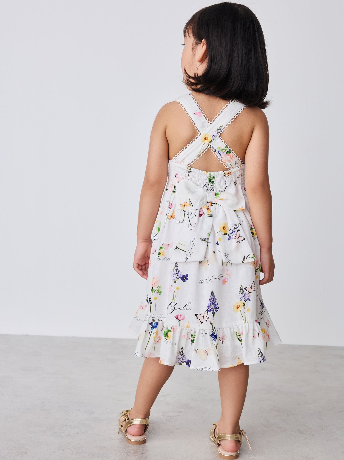 Baker by Ted Baker Linen Blend Floral Print Tiered Dress image 3