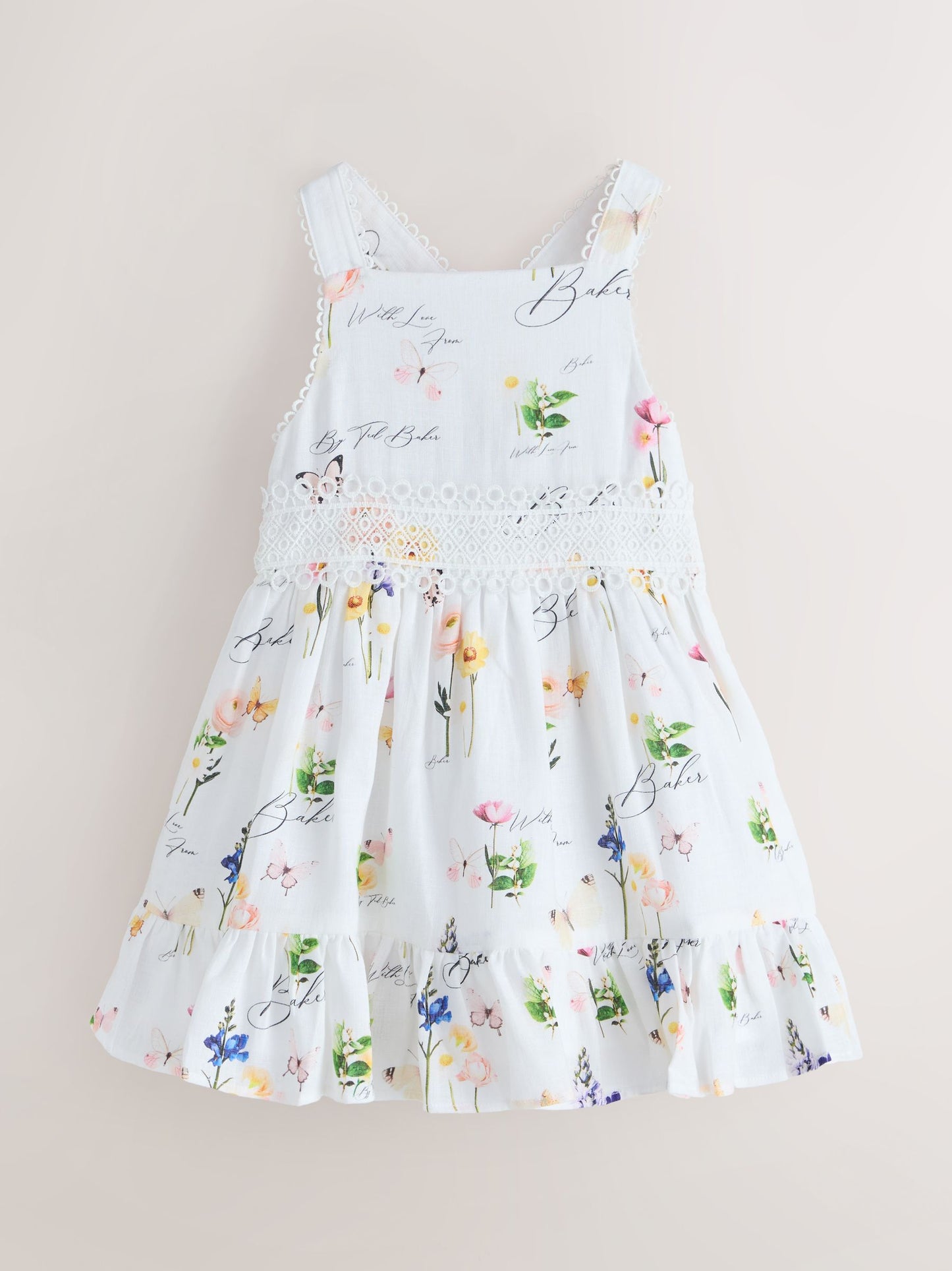 Baker by Ted Baker Linen Blend Floral Print Tiered Dress image 6