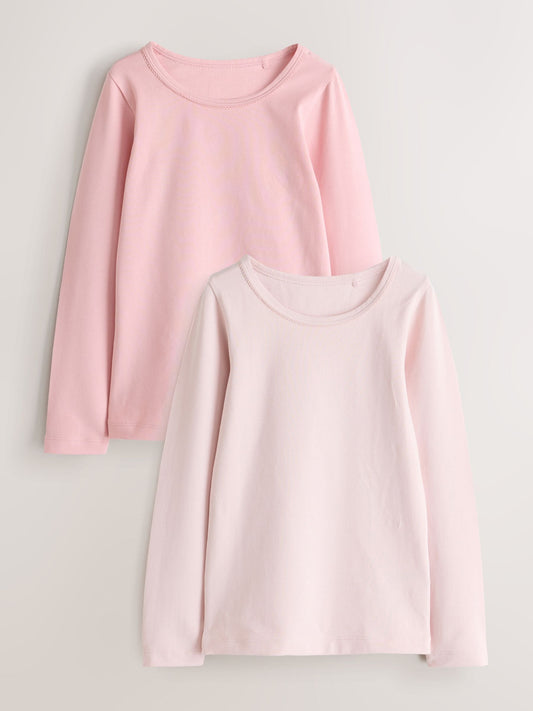 Dsiney Kidz - Pink Long Sleeve Vests 2 Pack (1.5-16yrs) image 1