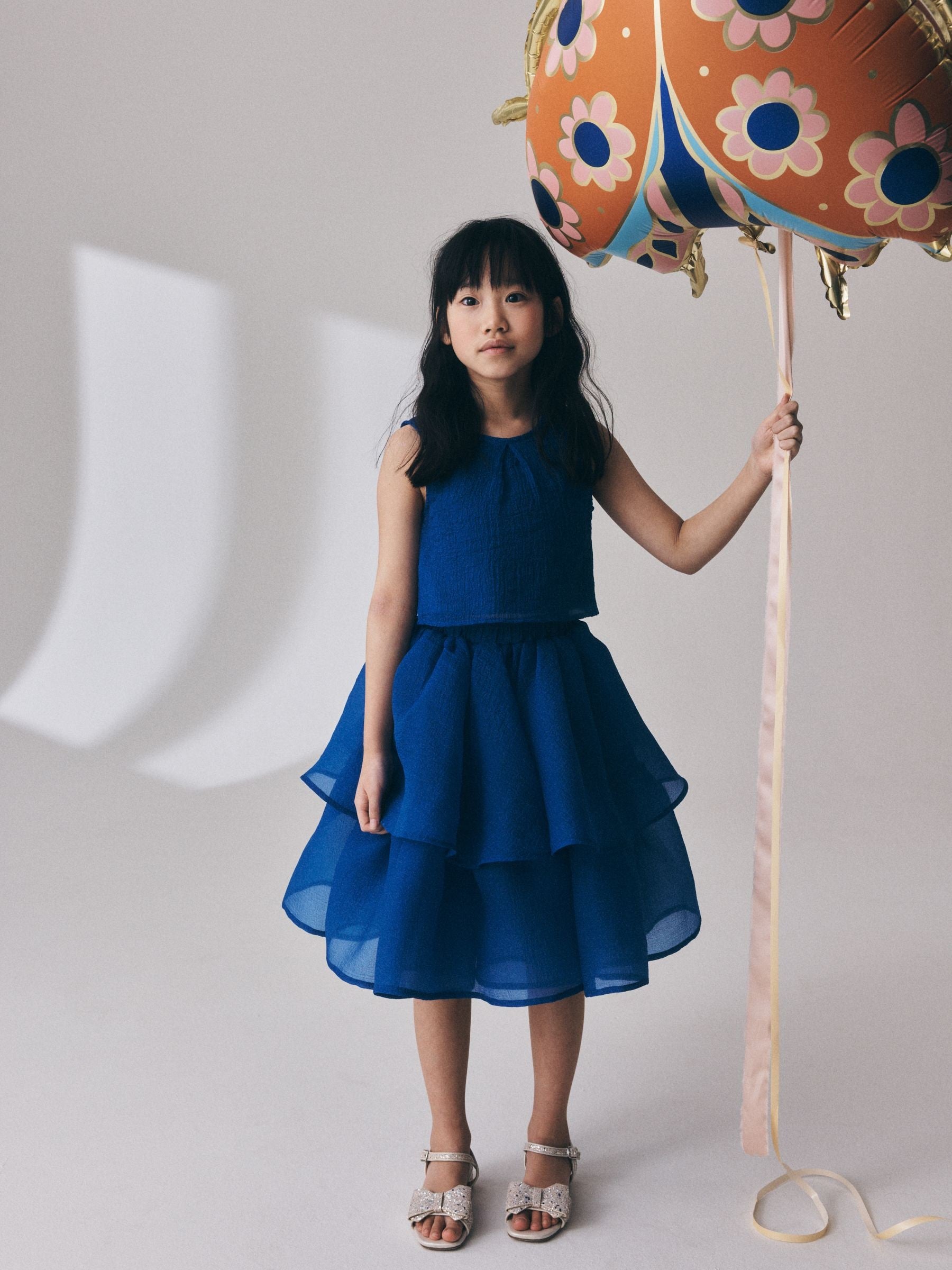 Cobalt Blue Blouse and Rara Skirt Set (3-16yrs) image 1