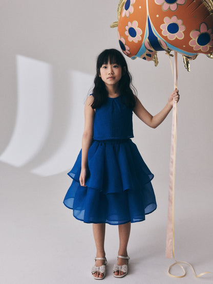 Cobalt Blue Blouse and Rara Skirt Set (3-16yrs) image 1