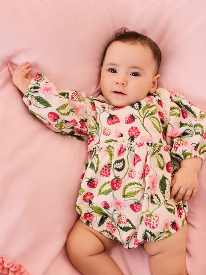 Pink / White Cath Kidston Baby Woven Romper image 1