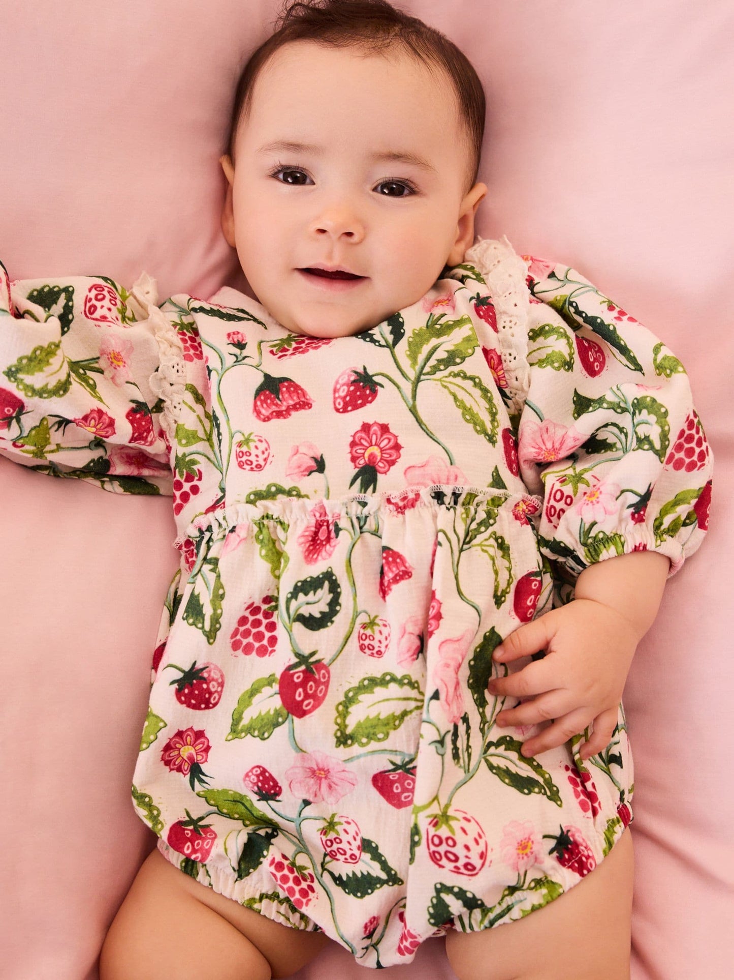 Pink / White Cath Kidston Baby Woven Romper image 2