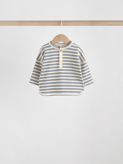 Dsiney Kidz - Green/Blue/Brown Stripe Baby Top & Leggings Set 6 Piece (0mths-3yrs) image 3