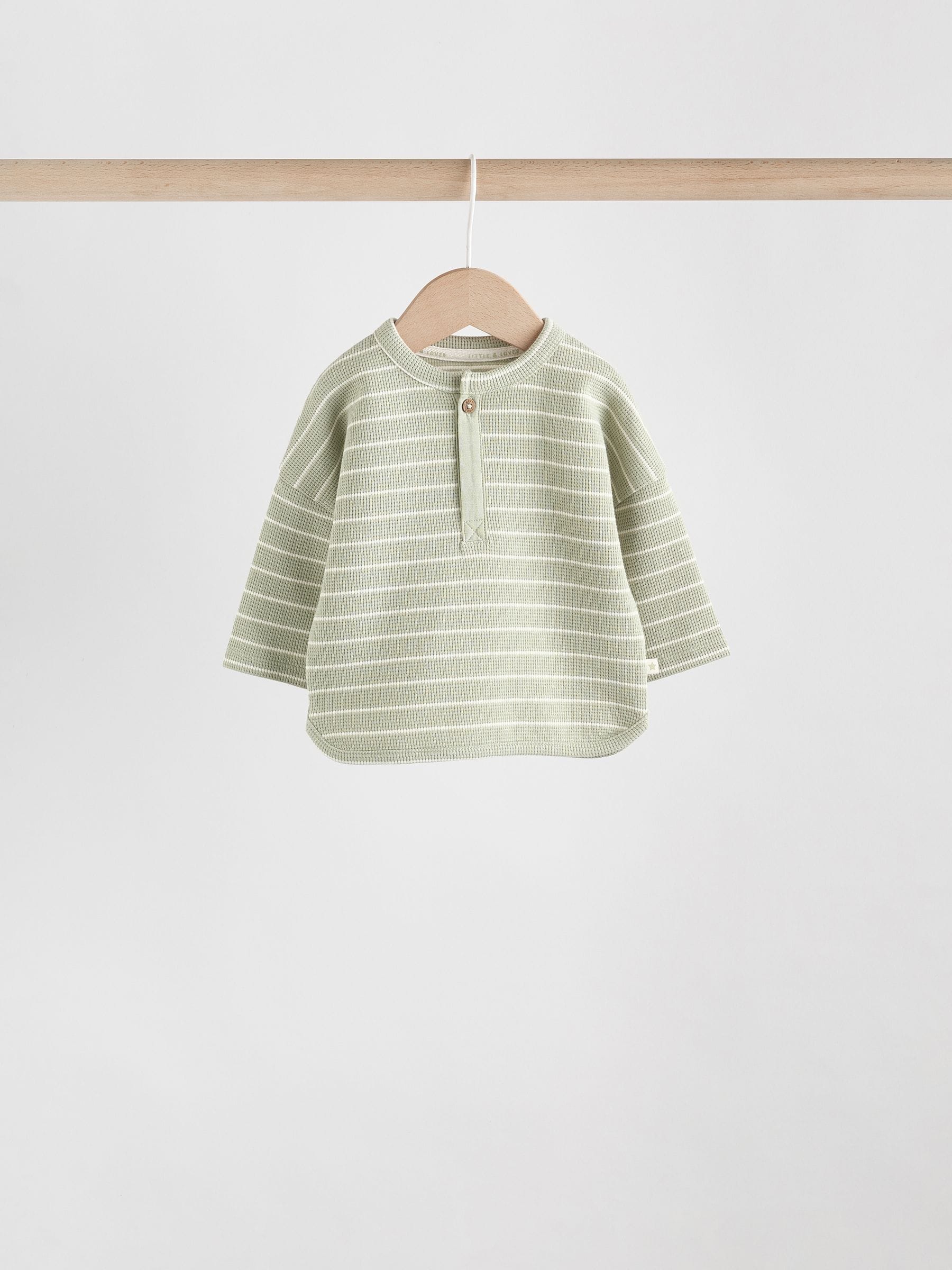 Dsiney Kidz - Green/Blue/Brown Stripe Baby Top & Leggings Set 6 Piece (0mths-3yrs) image 5