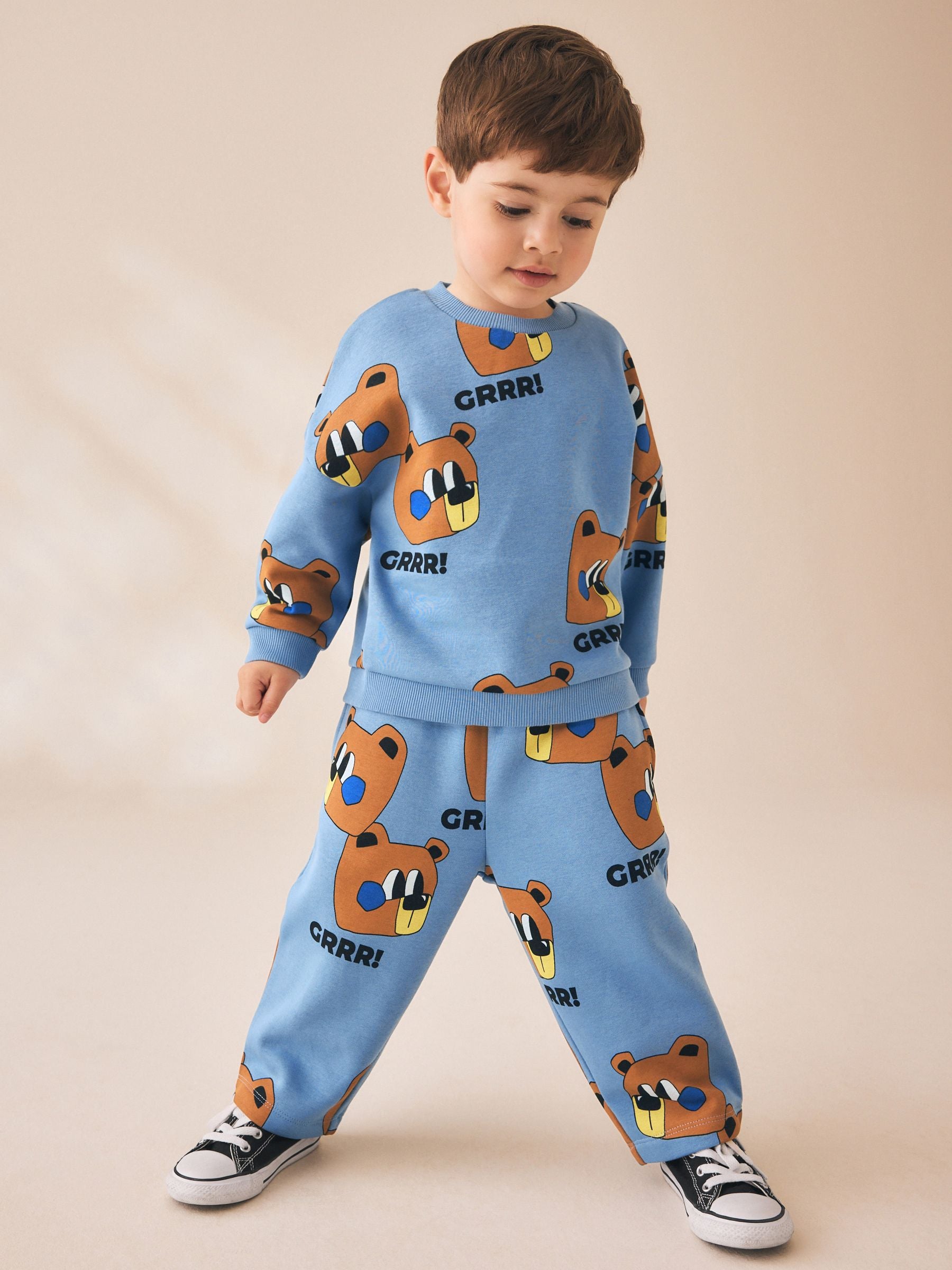 Dsiney Kidz - Blue All Over Print Crew Neck Sweat Top and Joggers Set (3mths-7yrs) image 2