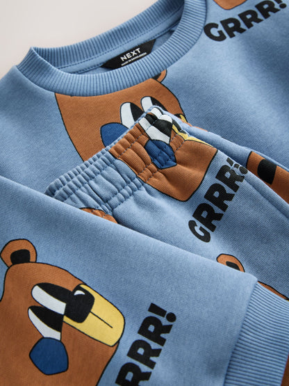 Dsiney Kidz - Blue All Over Print Crew Neck Sweat Top and Joggers Set (3mths-7yrs) image 8