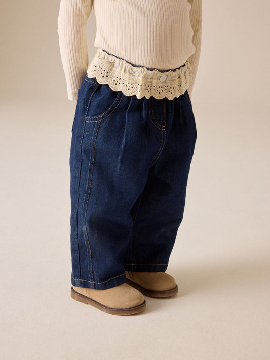 Peplum Dark Wash Wide Leg Jeans (3mths-7yrs) - image 1