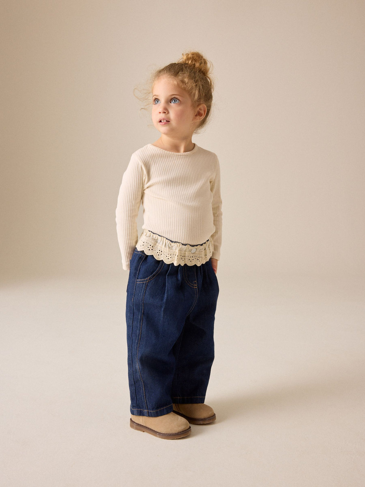 Peplum Dark Wash Wide Leg Jeans (3mths-7yrs) - image 2