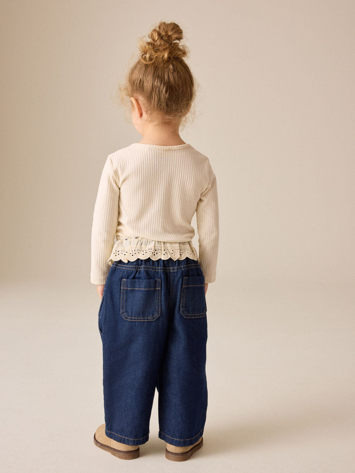 Peplum Dark Wash Wide Leg Jeans (3mths-7yrs) - image 3