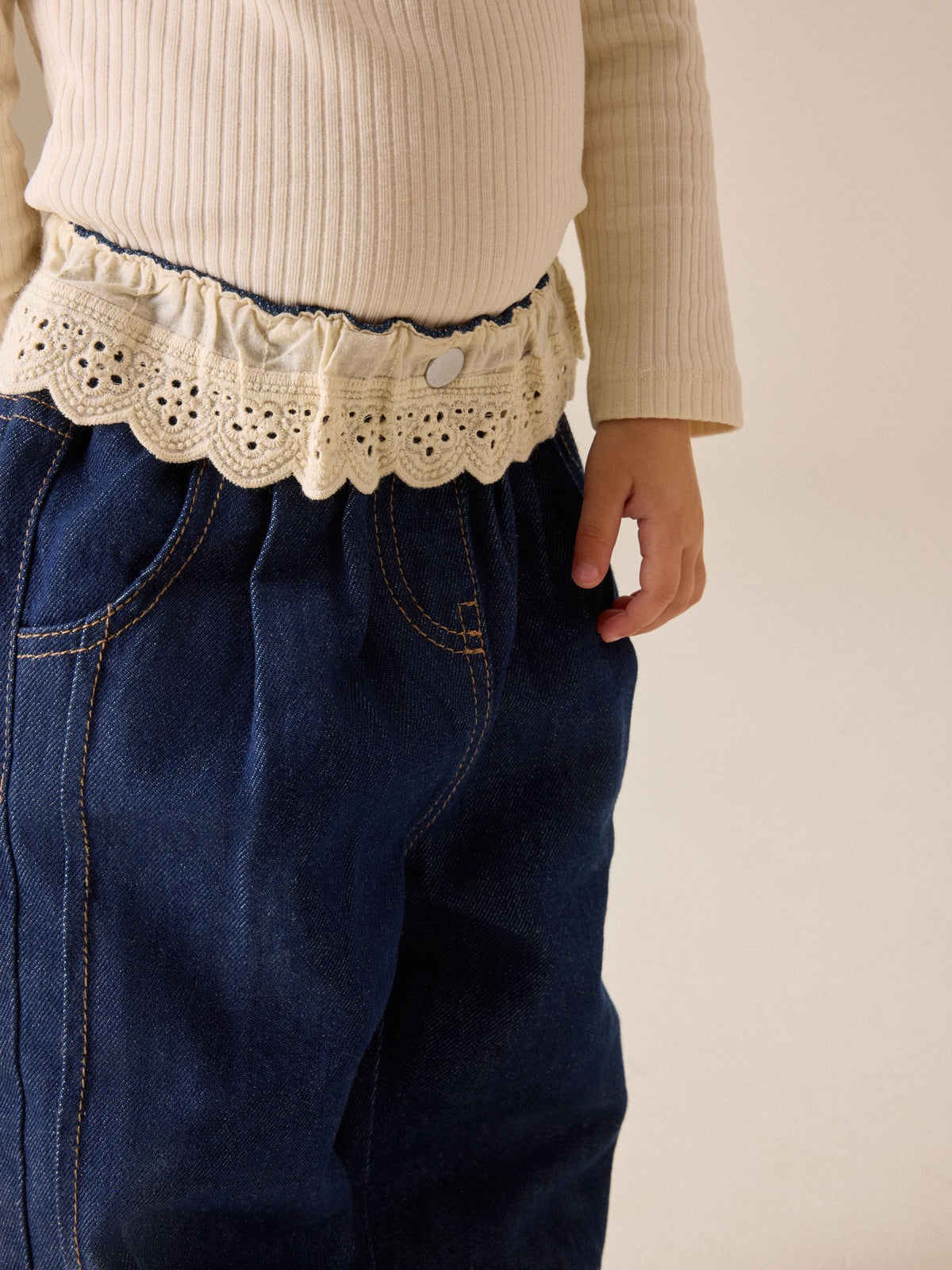 Peplum Dark Wash Wide Leg Jeans (3mths-7yrs) - image 4