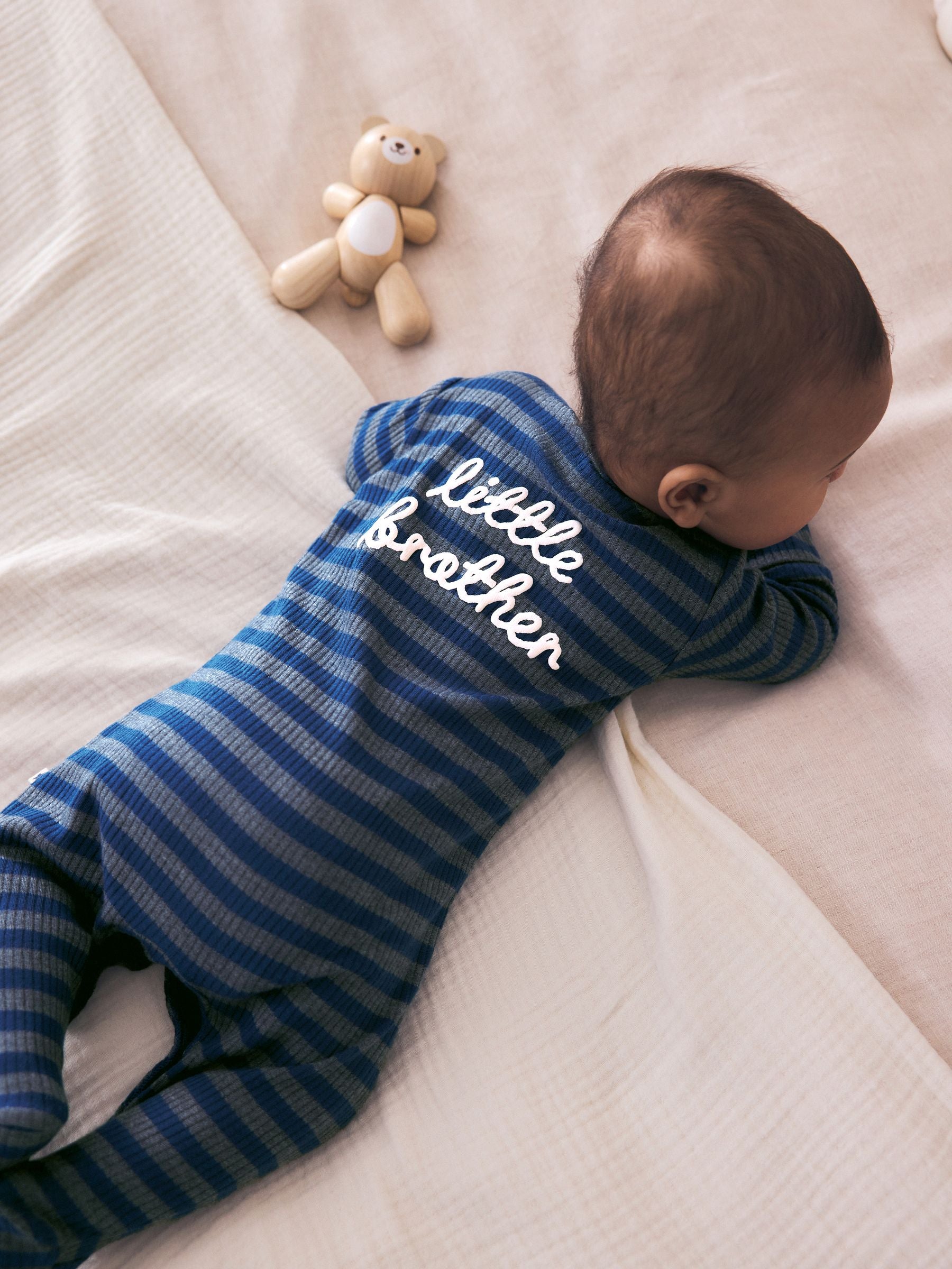 Dsiney Kidz - Navy Little Brother Family Baby Sleepsuit (0-2yrs) image 4