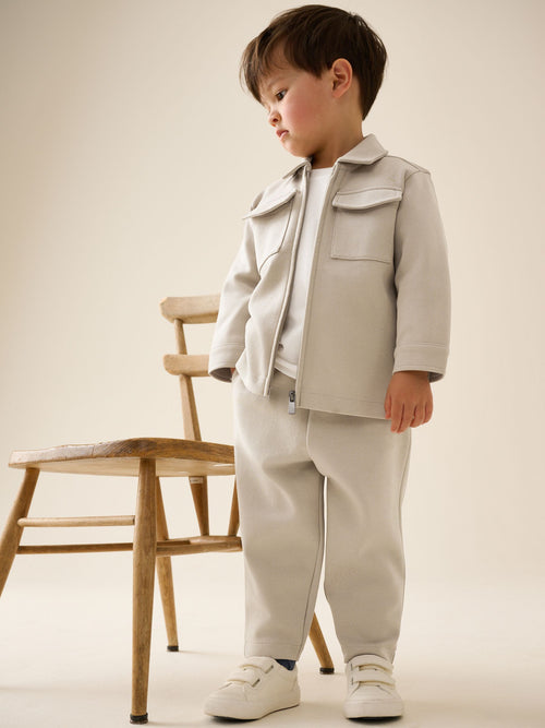 Cream Smart Jacket Top & Trousers Set 3 Piece (3mths-7yrs) image 1