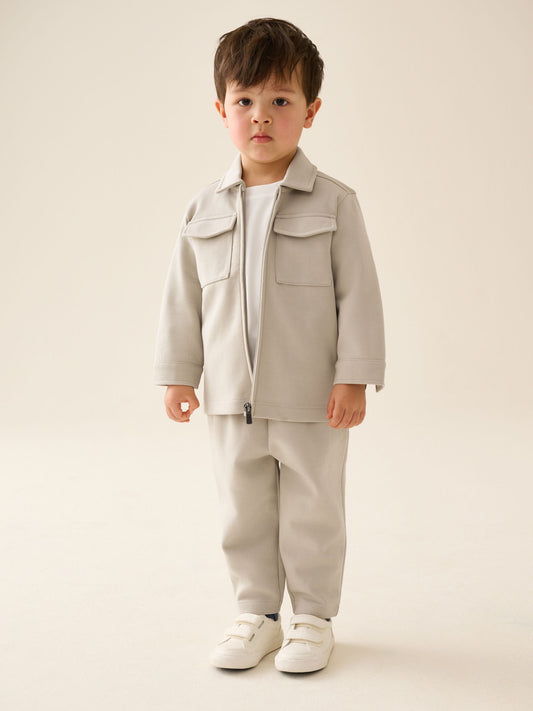 Cream Smart Jacket Top & Trousers Set 3 Piece (3mths-7yrs) image 2