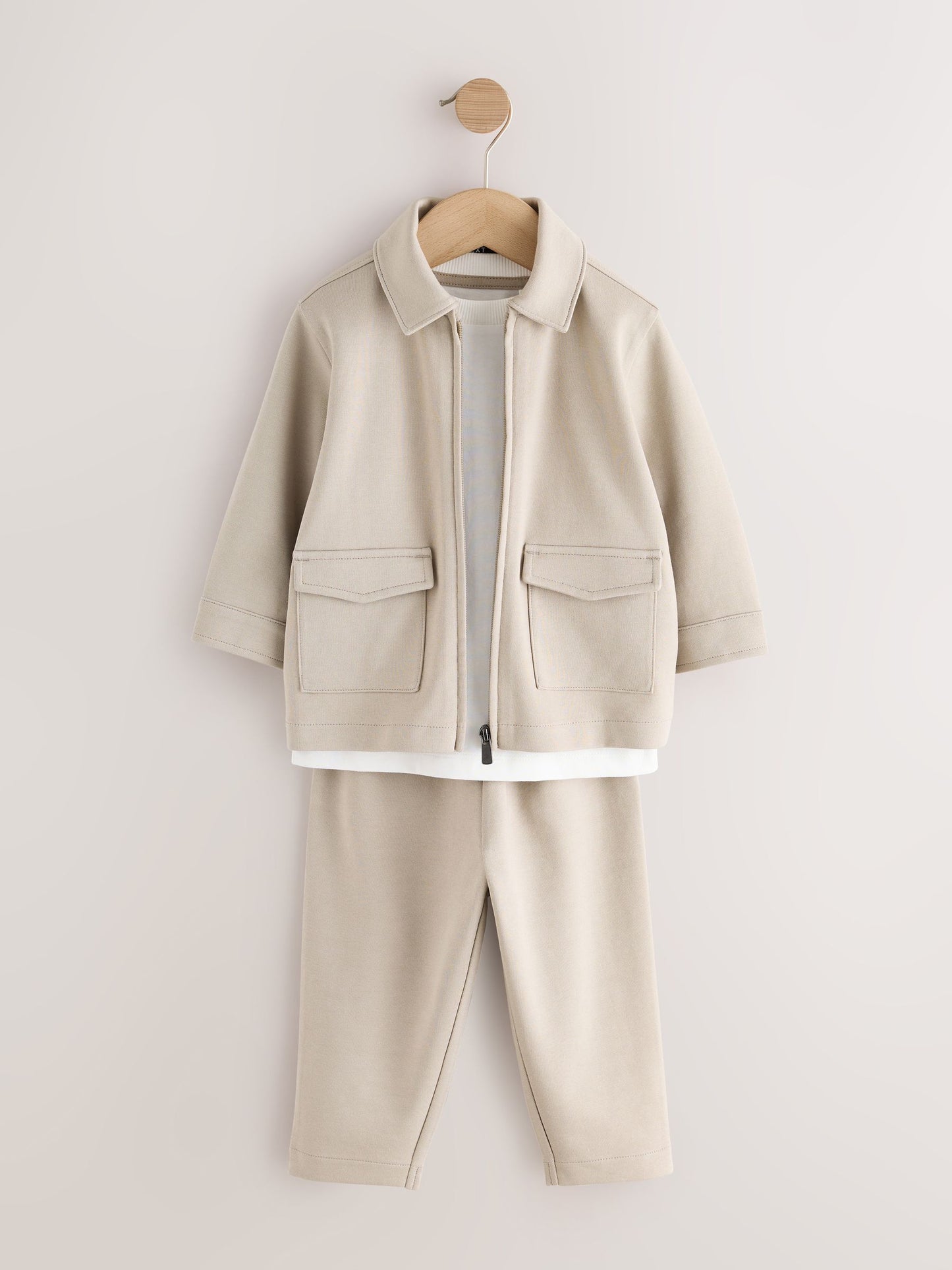 Cream Smart Jacket Top & Trousers Set 3 Piece (3mths-7yrs) image 5