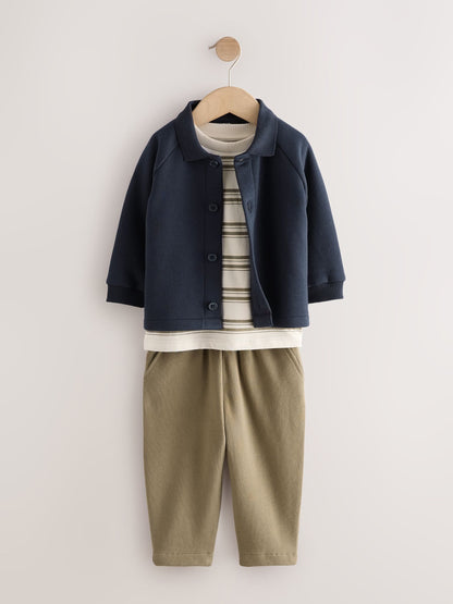 Dark Navy Smart Jacket Top & Trousers Set 3 Piece (3mths-7yrs) image 6